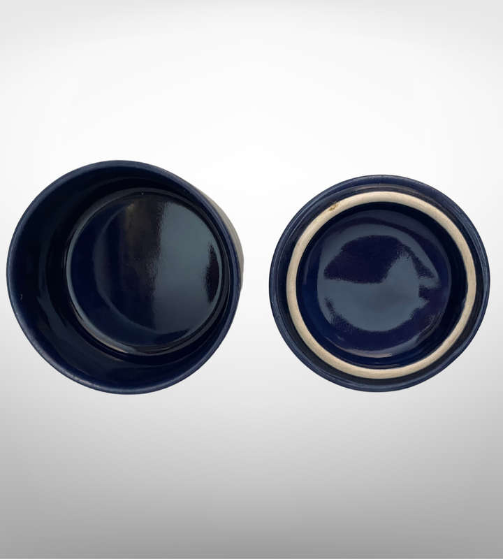 1930s Blue Willow Square Saucer & Blue Ceramic Trinket Dish with Lid - Charming Pair