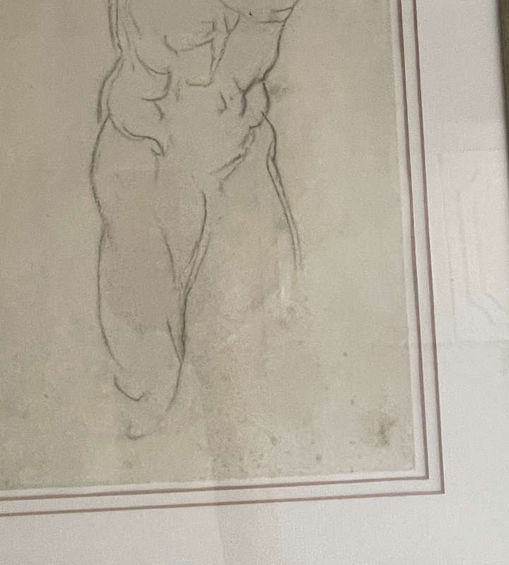 Framed Print - Study for a Masculine Bust by Michelangelo | 38x28cm Artwork | Preowned Frame