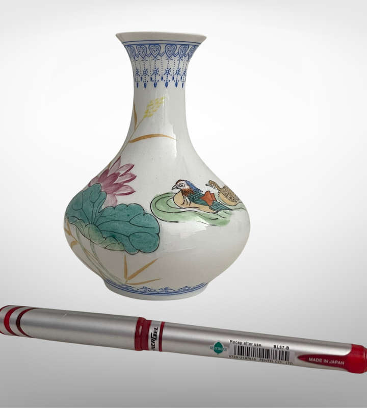 9-Piece Vintage Chinese Vase Collection (1980s-1990s)  Ceramic & Eggshell Porcelain