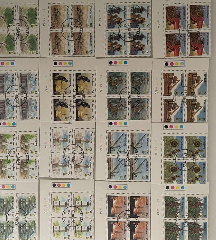 1995 Zimbabwe Stamp Lot  Insects, All-Africa Games, Currency Set  260+ MNH & CTO Blocks  Natprint