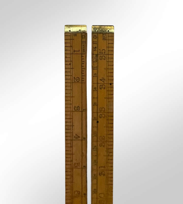 Vintage J. Rabone No. 1190 Boxwood Folding Rule  35 with Protractor Hinge & Spirit Level