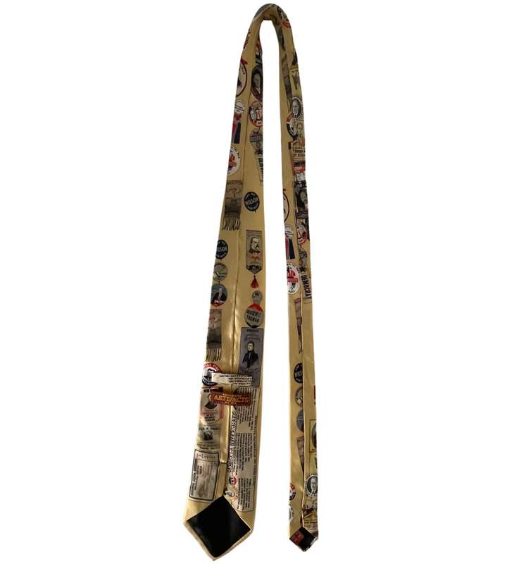Vintage Museum Artifacts Democratic Presidential Campaign History Silk Men's Tie - Election Memorab