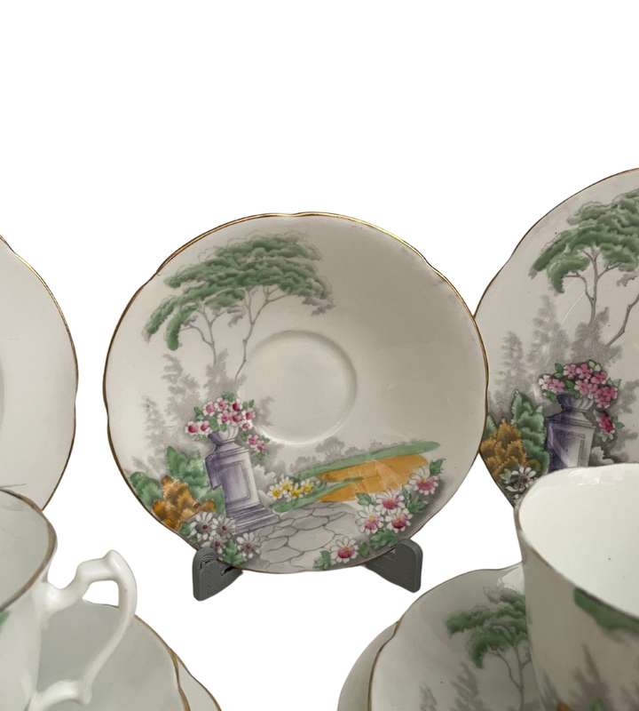 14-Piece Part Tea Service  Adderley Fine Bone China (c. 1947, England)