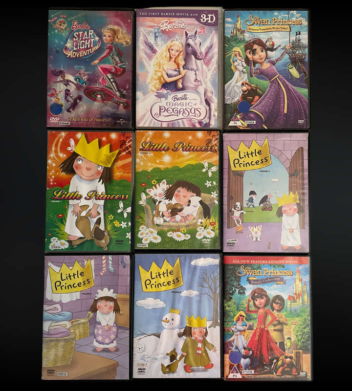 Clearance sale - 60+ Kids' DVDs | Girly Animated Bundle | Barbie, Bratz, Dora & More | Used