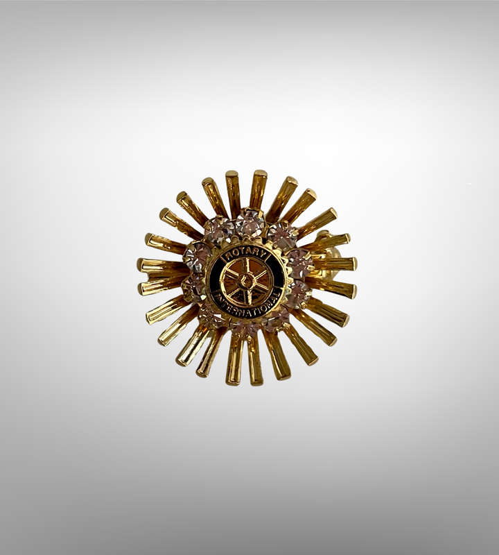Rotary International 8-Piece Collection | Brooches, Pins, and Pendant | Gold Vermeil, Faux Diamond