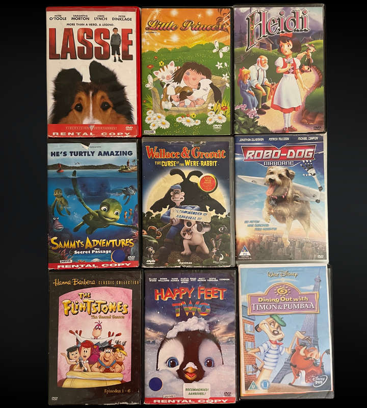 Clearance sale - 60+ Family & Kids' Movie Collection | Animated & Live-Action | Used
