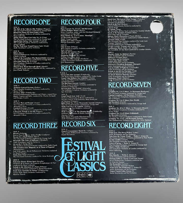 Festival of Light Classics  8 LP Vinyl Box Set | Readers Digest Collection | Certificate