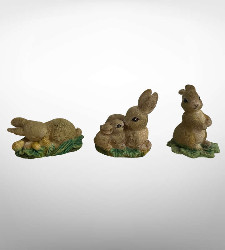 9-Piece Vintage Miniature Collectible Figurines  Napcoware, Brass Cats, Bunny & Dog Figurines