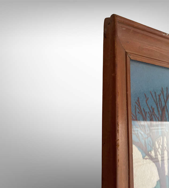 1930s Framed Felt Appliqué Artwork  "The Hunt"  Equestrian & Hound Scene  Wool Felt  54cm x 47cm