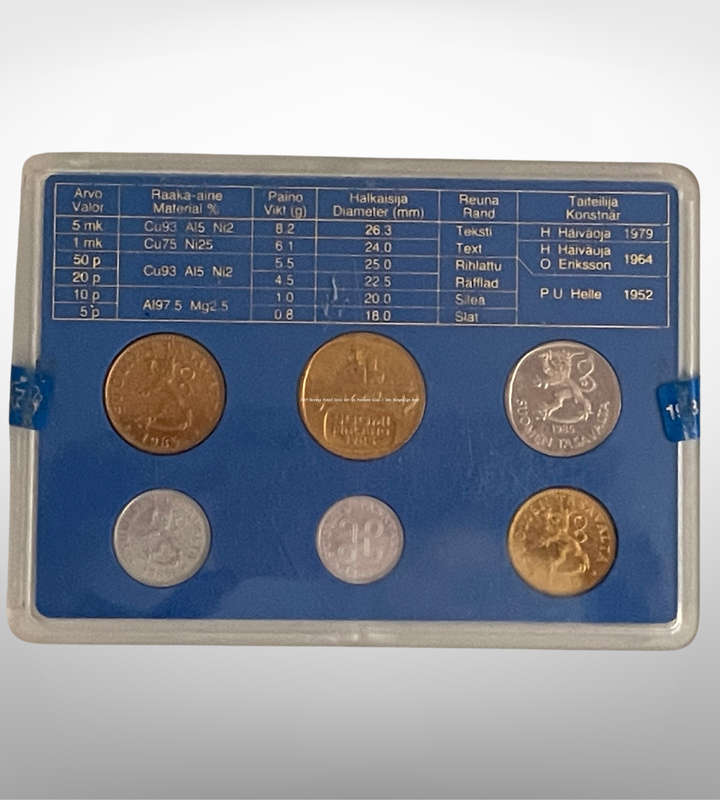 1985 Finland Proof Coin Set in Slab | Complete & Encased | 14.8 x 15 x 8 cm- Reduced!