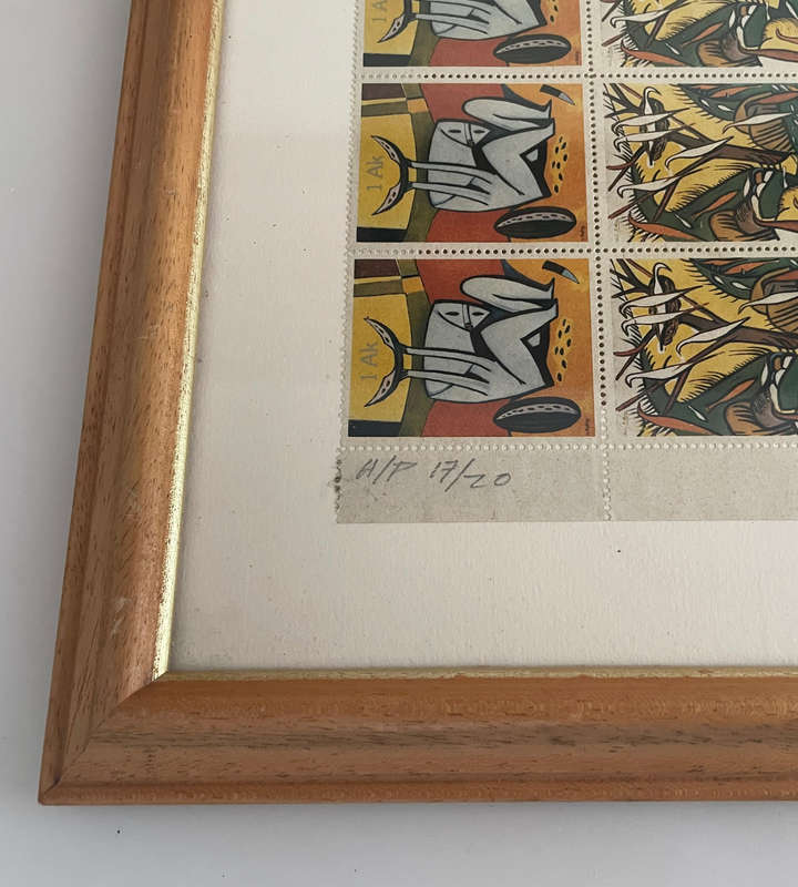 Walter Battiss Fook Island Postage Stamps Signed by Giles Battiss | Limited Edition 17/20 | Framed
