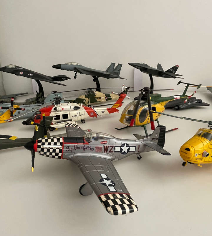 27 Model Aircraft Collection  Metal & Plastic, As-Is Auction with Stands & Accessories