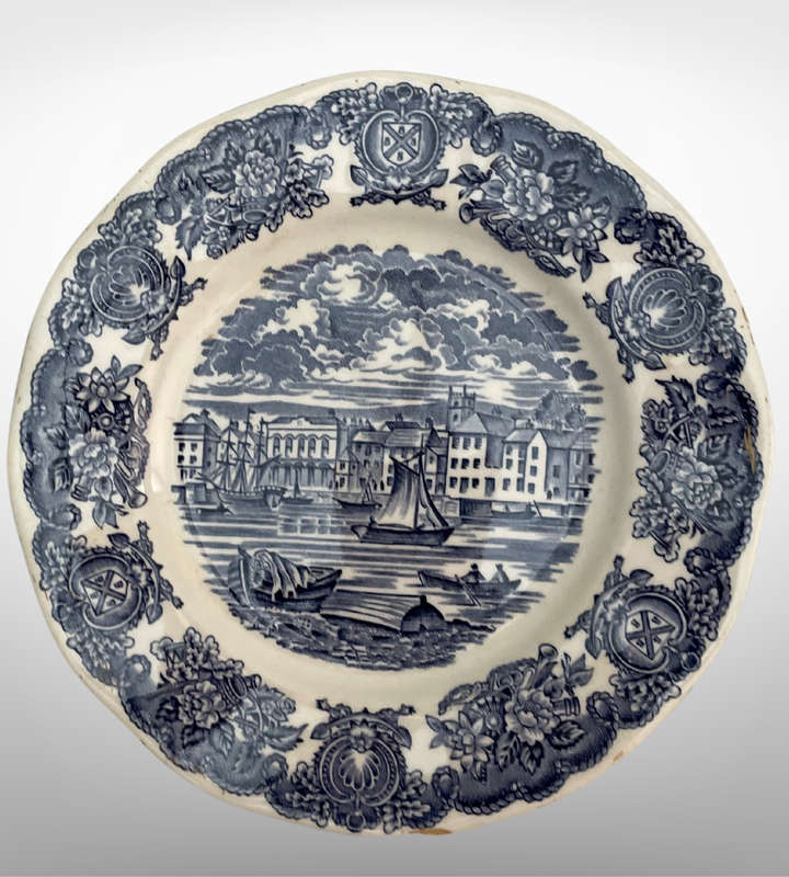 Vintage Enoch Wedgwood & Co 4-Piece Decorative Plate Set  Countryside & Woodland Transferware