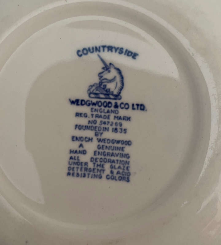 Vintage Enoch Wedgwood & Co 4-Piece Decorative Plate Set  Countryside & Woodland Transferware