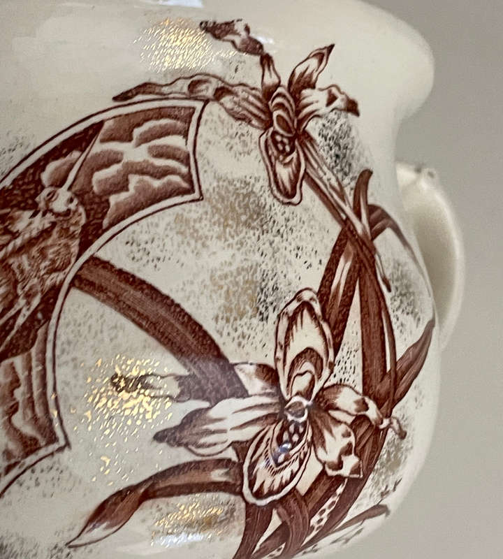 Antique Winkle & Wood "Orchid" Transferware Chamber Pot  c. 1886