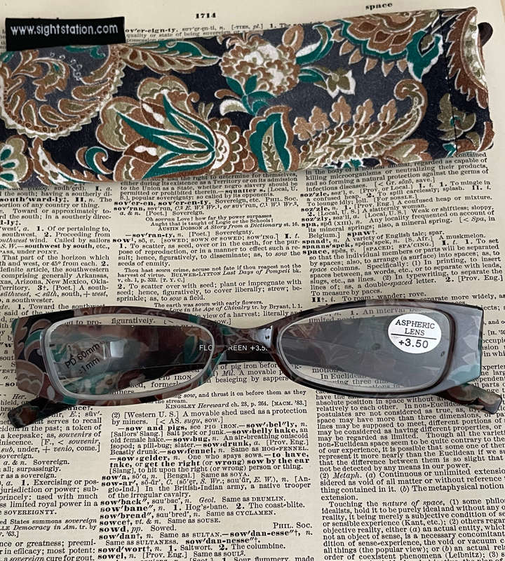 Sight Station Aspegric +3.50 Green Flora Lenses + Free Fabric Pouch & Reactolite Sunglasse