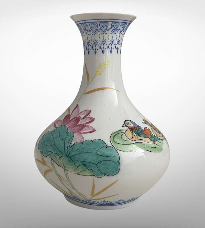 9-Piece Vintage Chinese Vase Collection (1980s-1990s)  Ceramic & Eggshell Porcelain
