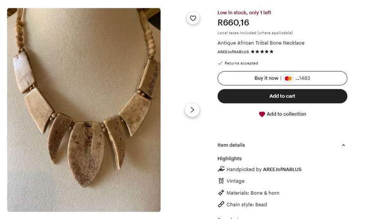 Rustic Natural Bone Statement Necklace  Handcrafted Tribal Style
