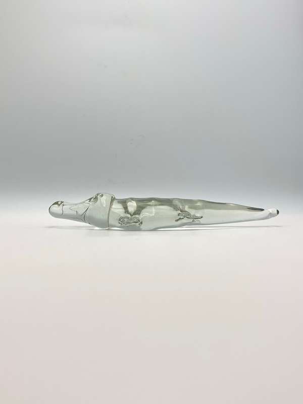 Ngwenya Glass Crocodile Ornament: Small Glass Collectible from Swaziland