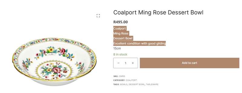 Coalport Ming Rose Footed Sauce/Dessert Bowl - 13cm Bone China, Crafted in England, Discontinued