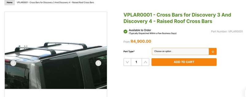 Genuine Land Rover Discovery 3 & 4 Raised Roof Cross Bars VPLAR0001  Unused with Keys