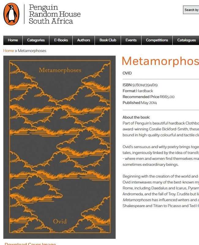 Ovid  Metamorphoses (Penguin Clothbound Classics, 2014)  Collectible Hardcover Edition