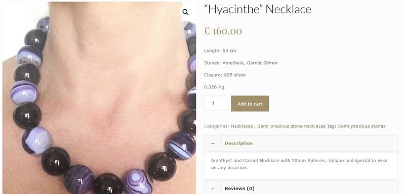 Vintage Purple Agate Bead Necklace with Silver-Tone Signoretti Clasp