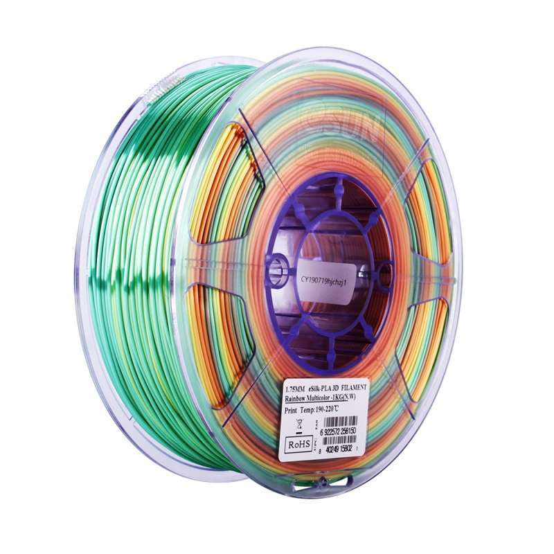 eSilkPLA filament, 1.75mm, rainbow, 1kg/roll