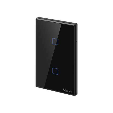 Sonoff TX T3 US 2 gang SA & AU Standard WIFI RF Smart Wall touch light switch (Black)