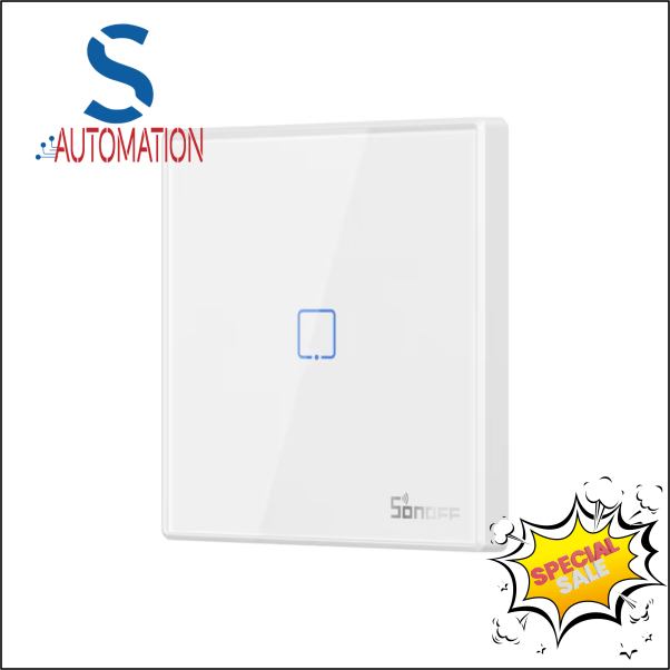 SONOFF T2EU1C-RF 86 type Wall Panel Sticky 433MHz Wireless RF Remote 1 Gang (OPEN BOX SPECIAL)