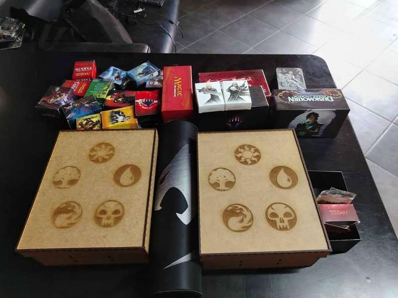 Magic the gathering cards and boxes