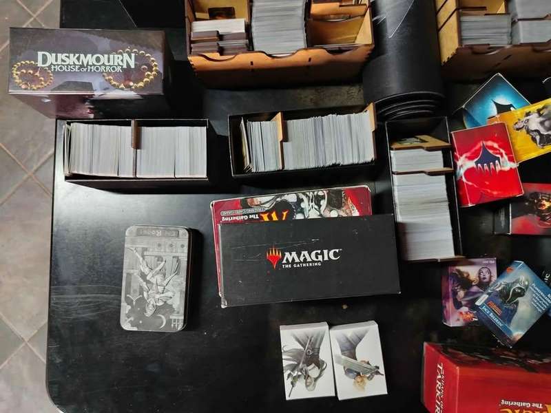 Magic the gathering cards and boxes