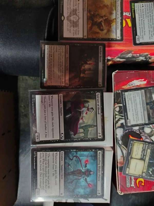Magic the gathering cards and boxes