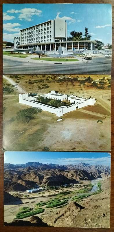 Three contemporary Namibian postcards