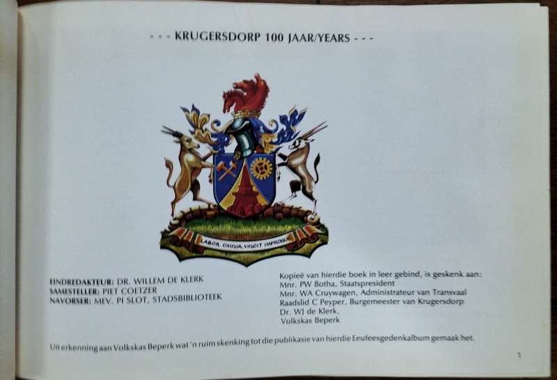 Book - Krugersdorp 100 years (1887 - 1987)