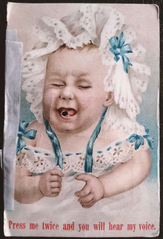 Rare musical post card - crying baby
