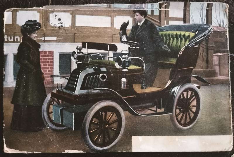 Rare musical post card - car theme