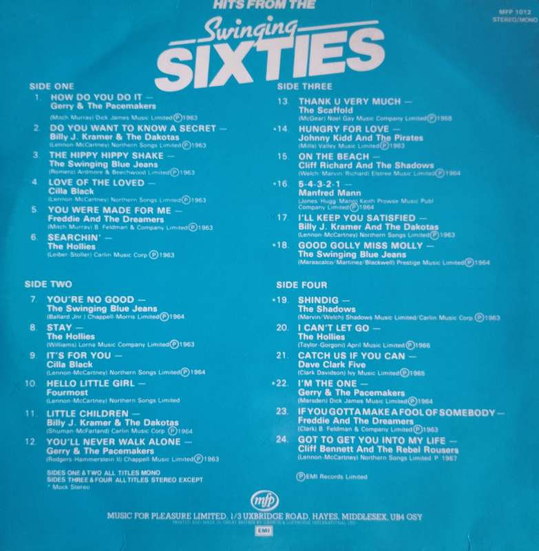 Vintage LP / Vinyl / Record - Swinging Sixties (2LP)