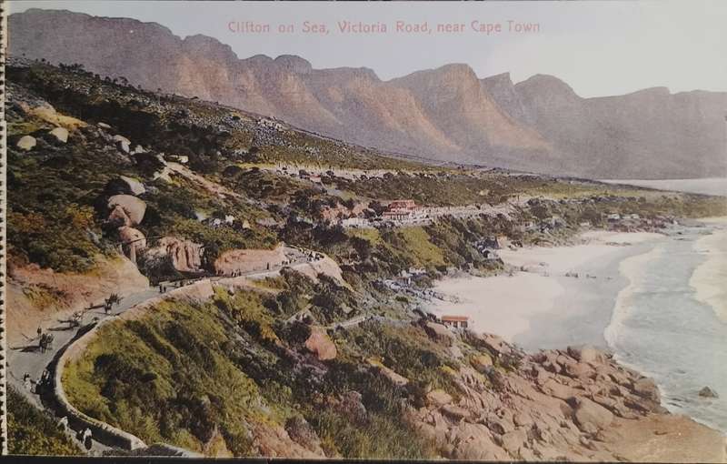 Vintage Picture Post card South Africa - Clifton on sea, Victoria road