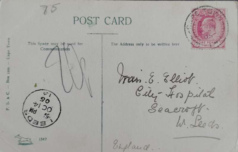Vintage Picture post card - Cape Town from Table mountain (1905) - used
