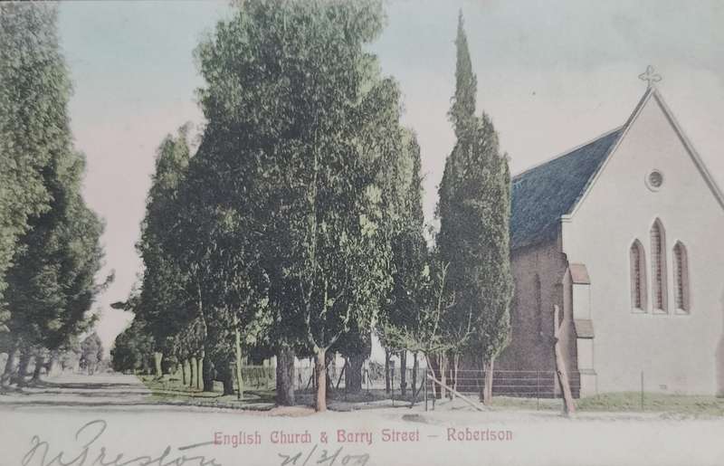 Vintage Picture post card - Robertson (English Church & Barry street)