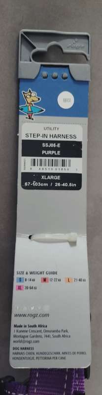 Rogz - step in harness. Xlarge. Purple. Brand new