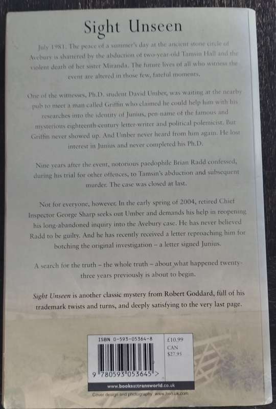 Sight Unseen - Robert Goddard (2005)