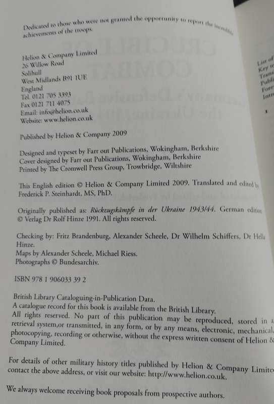 Crucible of Combat - Germany's defensive battles in the Ukraine 1943 - 44 (Rolf Hinze - 2009)