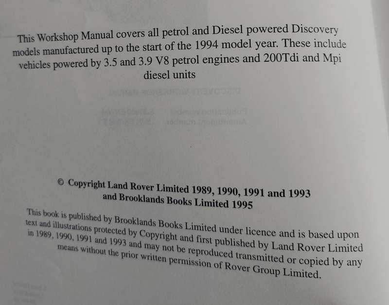 Land Rover Discovery - Workshop Manual (1993)