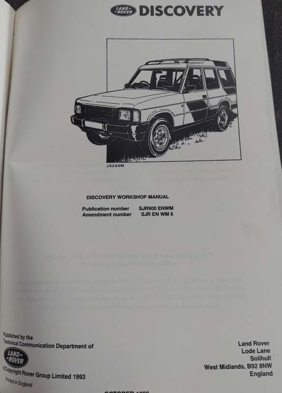 Land Rover Discovery - Workshop Manual (1993)