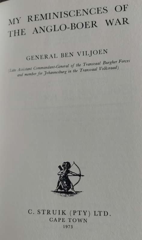 My reminiscences of the Anglo-Boer War - General Ben Viljoen (Africana Collectanea Vol XLIV)