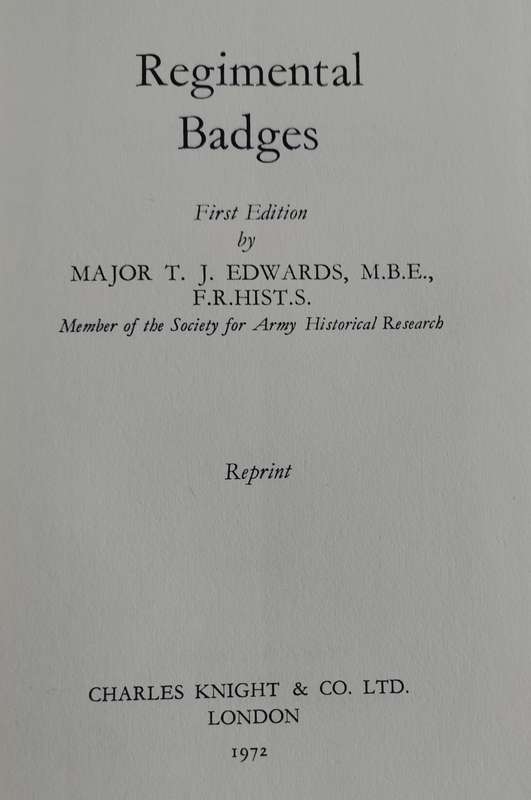 Regimental badges - 1st Edition reprint (1972)