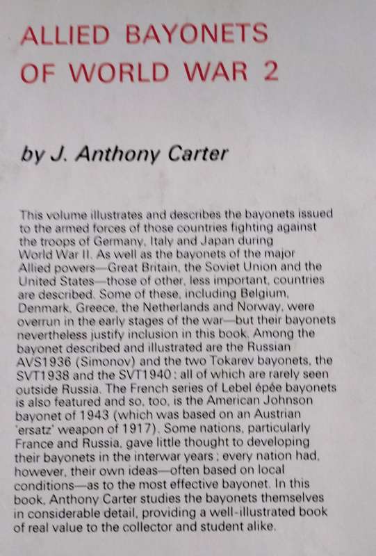 The Collector's Pictorial Book of Bayonets (Stephens - 1971)