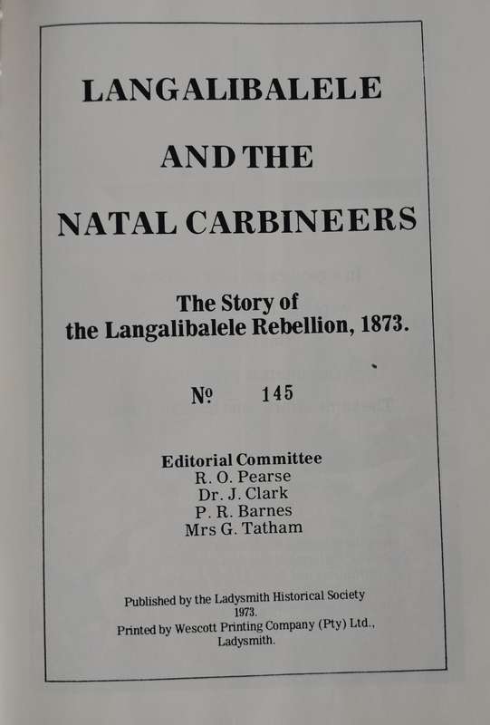 Langalibalele and the Natal Carbineers - book #145